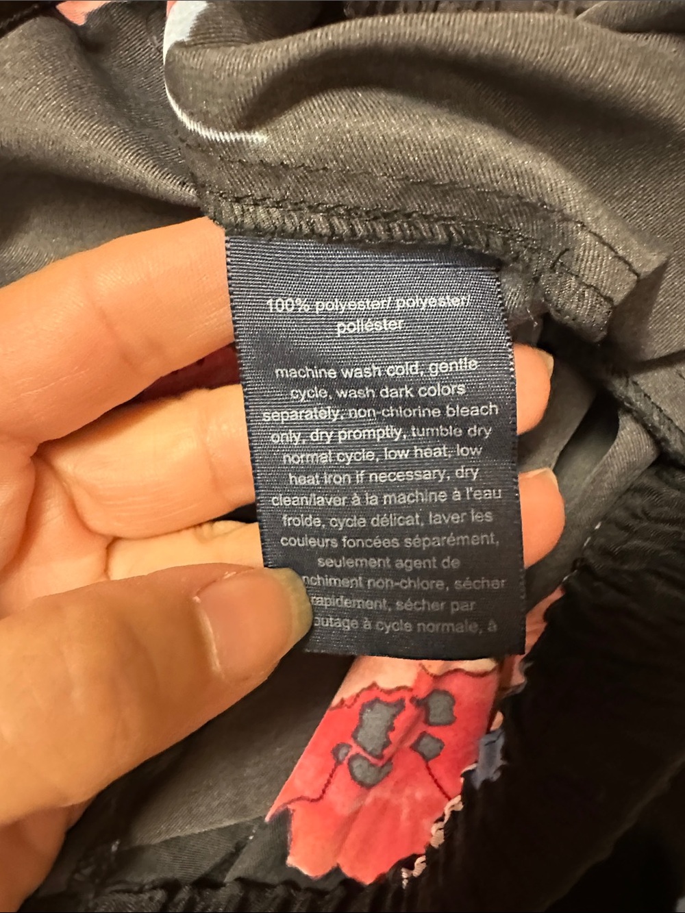 Tommy Hilfiger Black Floral Wide-Leg Pants - Picture 5 of 5